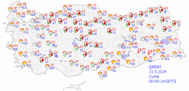 hava durumu tahminleri il il 31 mayis 2024 yarin hava nasil olacak cuma gkhLBOLd