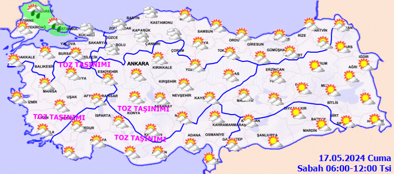 meteoroloji hava durumu kestirimlerini vilayet il yayinladi yarin 17 mayis hava nasil olacak LzZQ6krE