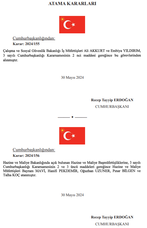 resmi gazete kararlari 31 mayis 2024 resmi gazete atama kararlari neler bakanliklara atama YBD9bN3t