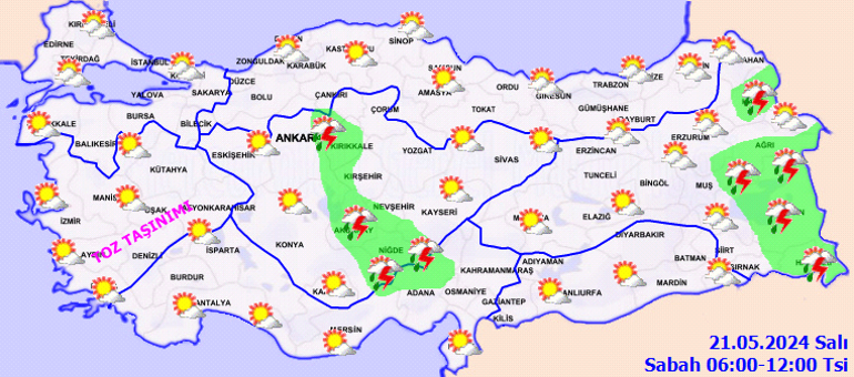 saganak ve toz tasinimi uyarisi yarin 21 mayis hava nasil olacak istanbulda yagmur 3UnaeVtl