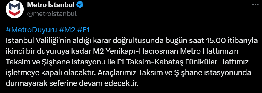 taksim metrosu kapali mi taksim kabatas funikuler hatti calisiyor mu acik mi metro istanbul duyurdu JBYr8UUP